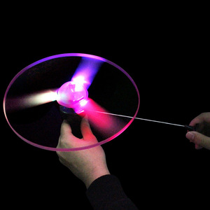Platillo Volador Mágico, Juguete Barato para Exteriores, de Plástico, con Cuerda para Tirar, con Luces LED Intermitentes, Disco Volador Luminoso para Niños - Product Image 2