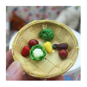 conjuntos de bonecas de alimentos Suppliers-7 pçs/set mini frutas legumes alimentos 3-4cm escala, casa de bonecas, boneca, quarto, kits de decoração, melhor presente, miniaturas, acessórios