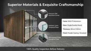 FlexSpace 2024 nouveaux séparateurs de pièces commerciales <span class=keywords><strong>cloison</strong></span> de bureau en aluminium verre meubles de bureau <span class=keywords><strong>cloison</strong></span> insonorisée - Product Image 3