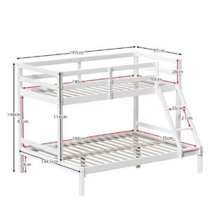 Lit superposé moderne nordique multifonctionnel haut et bas pour enfants, combinaison lit parent et enfant, style simple et moderne - Product Image 5