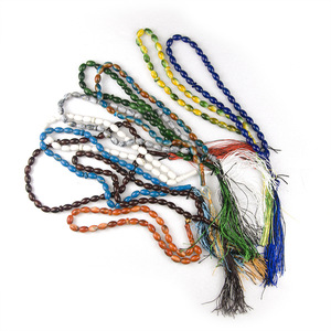 Oval Painted Unisex Islamic Chanting Tasbih <b>Bracelet</b> 33 Prayer <b>Beads</b> Plastic Misbaha Jewelry for Muslims Religious Gifts - Product Image 5