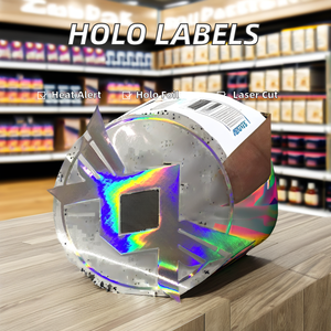 Feuille holographique auto-adhésive en PVC transparent personnalisé estampage des étiquettes autocollant coloré en vinyle pour parfum emballage alimentaire pour - Product Image 2