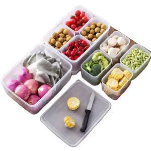 5Pcs/Set Boxes Food Storage Containers Box Plastic Rice Cereal Container Fridge Organizer Case For Keep Fruit Meat Fish Fresh