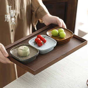 Assiette carrée en céramique de style chinois, faite à la main, pour sauces, fruits, idéale pour les fêtes, origine Dehua - Product Image 3