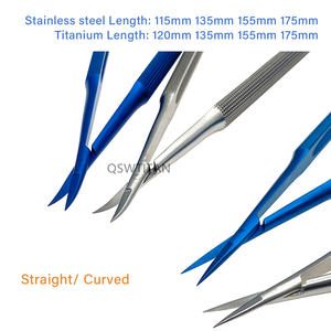 Tesoura para microcirurgia oftálmica de titânio, aço inoxidável, autoclavável, ferramenta dupla para pálpebras - Product Image 2