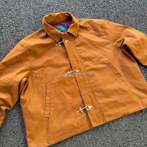 Veste de travail OEM personnalisée pour pompiers, avec boucle de fermeture, coupe ample et carrée, style Detroit Workwear - Product Image 2
