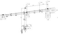 Support de moniteur de support de moniteur réglable à double bras de bonne qualité populaire adapté à l'écran 17 "-32" utilisé à la maison et au bureau