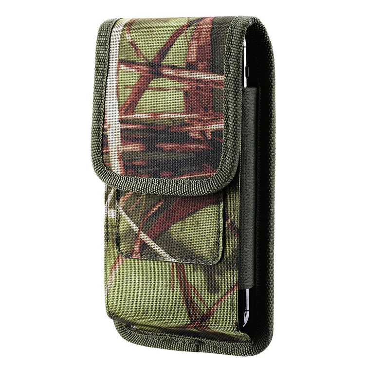 camouflage Canvas Vertical Smartphone Pouch Cell Phone Holster with Belt Loop Bag Belt Pouch for Men,for iphone 13 pouch case