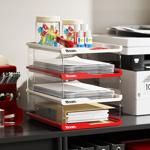 Organisateur de fichiers A4 Toncen, support de rangement de bureau empilable, organisateur de bureau de taille moyenne pour la maison, le bureau et la chambre - Product Image 2