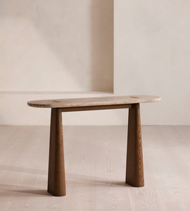 Mesa de Centro de Madera de Roble Macizo Moderna para Sala de Estar de Lujo Italiana, Diseño Elegante de Mesa Auxiliar - Product Image 4