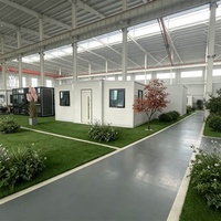 Maison conteneur préfabriquée pliable et extensible à double aile pour école miniature, camping, salle de classe pour personnes âgées, hôtel, complexes hôteliers, cabane de plage, restaurant