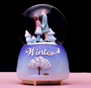 Caja Musical de Cristal con Bola de Nieve y Luz de Luna Blanca, Regalo Creativo de Cumpleaños, <span class=keywords><strong>Adornos</strong></span> para el Día de San Valentín - Product Image 5