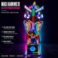 Machine de jeu d'arcade Big Punch Hammer : Test de force de frappe, récompense par tickets, fonctionne à monnayeur pour centre de jeux intérieur pour adultes