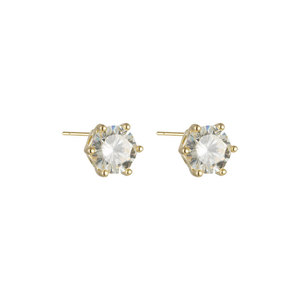 Stud Earrings <b>Round</b> Crystal Claw Setting 925 Silver <b>Posts</b> Simple Elegant Fashion Jewelry For Men And Women - Product Image 5
