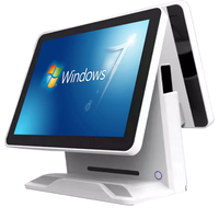 SANDU Q815 Caisse enregistreuse POS pour restauration rapide 15 pouces à double écran, système pour salon de beauté avec écran tactile unique, Intel I5, Wi-Fi 6, Bluetooth 5.2