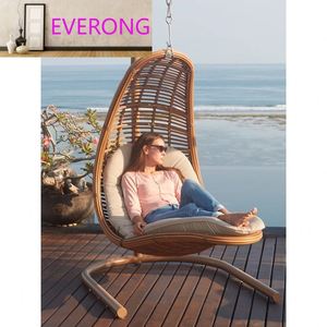 Sedia a Dondolo Reclinabile Nordica per Interni/Esterni, Popolare Sedia a Dondolo da Balcone Stile Nido d'Uccello, Amaca per Relax all'Aperto - Product Image 2