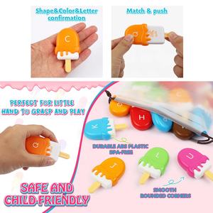 52pcs Montessori <span class=keywords><strong>alphabet</strong></span> jouet d'apprentissage début éducatif crème glacée couleur lettres reconnaissance jeu d'association pour la motricité fine - Product Image 5