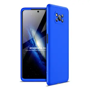 3 in 1 Full Body Protection Cover for Xiaomi Poco X3 360 Degrees Anti-Scratch Shockproof Matte Ultra Slim PC Hard Case