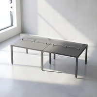 Bureau de travail modulaire ergonomique et durable pour 4 personnes, 240x120x75cm, avec cloison, bureau informatique