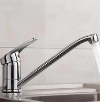 Robinet de cuisine monotrou rotation froide et chaude longue buse en alliage de cuivre corps mix robinet monté sur le pont