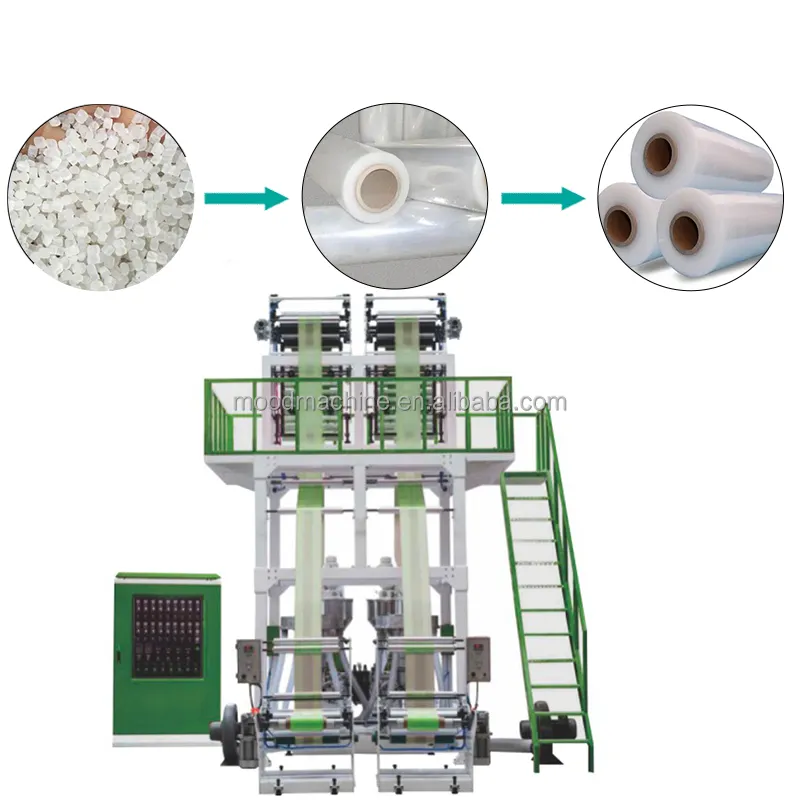 SJ65-FM600 एकल-पेंच डबल-मरने सिर एचडीपीई/LDPE फिल्म उड़ा बाहर निकालना मशीन