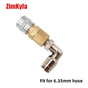 HPA (US) 2302 Raccord rapide en cuivre-laiton poli à insertion rapide 6,35 mm (1/4") DE pour outils pneumatiques Couleur Argent+Or OEM - Product Image 2