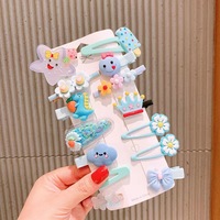 14 unids/set Venta de fábrica de dibujos animados Arco Iris pasador de pelo hecho a mano para niñas Niños Accesorios para el cabello elegantes lindas pinzas para el cabello