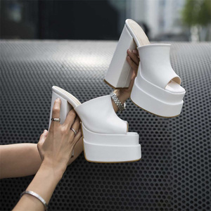 2025 High Quality Tacones De Mujer Sandals Sexy <b>Platform</b> Chunky Buckle Shoes Office Ladies Wedding <b>Heels</b> for Women - Product Image 2