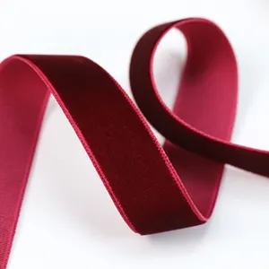 Wholesale 25mm nylon red velvet ribbon