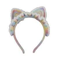Süßes handgewebtes Hasenohren-Stirnband für Mädchen, aus Wolle gehäkelt, neu gestrickt