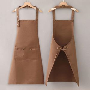 Tabliers de cuisine en toile de coton imprimés avec logo personnalisé, noirs, promotionnels, imperméables, avec poches en polyester, pour la cuisine - Product Image 3