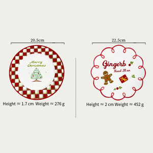 Vajilla de Lujo <span class=keywords><strong>para</strong></span> Navidad, Juegos de Vajilla de Cerámica y Porcelana con Diseño de Dibujos Animados, Plato de Postre con Diseño de Hombre de Jengibre <span class=keywords><strong>para</strong></span> el Desayuno - Product Image 6