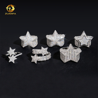 Offre Spéciale En Stock Bague Homme Moissanite Étoile Iced Out en Argent 925, Style Hip Hop, Passe le Testeur de Diamant, Bague Cubaine Tendance pour Homme