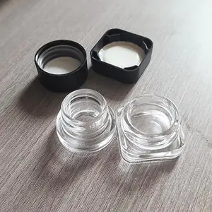 5ml 7ml 9ml Childproof Lid Jar Eye Cream Wax Jar Square Round Glass Concentrate Jars