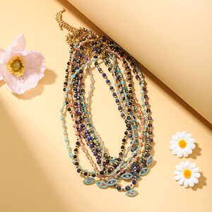 Collier ras du cou en perles de pierre naturelle avec pendentif, style bohème, plaqué or 18 carats, bijoux pour femmes, vente en gros, personnalisation OEM - Product Image 6