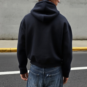 Felpa con Cappuccio YITE Personalizzata in Tessuto Tecnico 500gsm, Oversize, Corta, con <span class=keywords><strong>Zip</strong></span> Intera, Alta Qualità, 100% Cotone Pesante - Product Image 4
