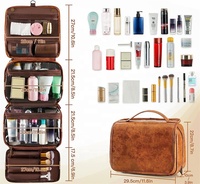 Trousse de toilette de voyage imperméable Pochette de maquillage pour homme Sacs à cosmétiques de luxe en similicuir pour homme