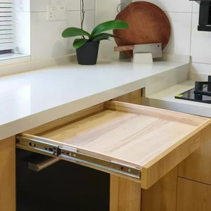 מגלשת מגירה שחורה מעובה עם כדור פלדה מדויק, בולם תלת-חלקי, קפיץ כפול, שקטה - Product Image 5