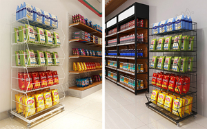 Siêu thị kim loại <span class=keywords><strong>5</strong></span> tầng tầng đứng Dây Kệ Kệ sô cô la kẹo khoai tây chiên Snack hiển thị đứng giá - Product Image 6