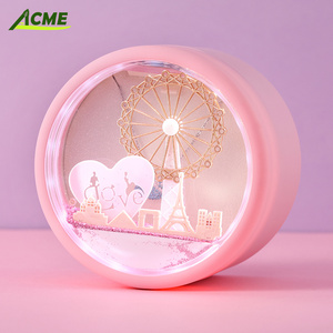 Оптовая розовая шкатулка для ювелирных изделий для девушки на заказ Роскошная шкатулка со светом - Product Image 1