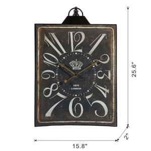 Overseas Stock Free Shipping <strong>Large</strong> Vintage Black Rectangular Wall <strong>Clock</strong> with <strong>White</strong> Numerals Home Decor Accent <strong>Clock</strong> - Product Image 4