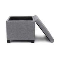 Tabouret de rangement en Faux lin, avec pieds, personnalisé, pour le canapé de salon
