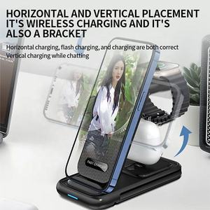 ที่ชาร์จไร้สาย Qi 2.2 4 in 1 แบบพับได้ สำหรับ Samsung Xiaomi Iphone 15 Pro Max พร้อมแท่นชาร์จ - Product Image 2
