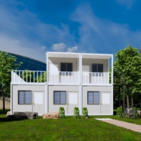 Maison conteneur plat préfabriquée détachable de 3m x 6m avec porte enroulable pour logement temporaire