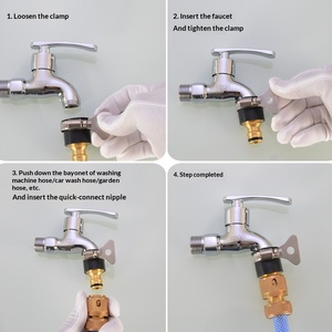 Raccord rapide pour tuyau d'arrosage, adaptateur de robinet, <span class=keywords><strong>collier</strong></span> de serrage en acier inoxydable, raccordement étanche pour l'irrigation de jardin - Product Image 4