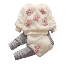 Nouvel ensemble tricoté en coton pour bébé fille : manteau et tutu, tenue chaude d'hiver avec nœud - Product Image 3