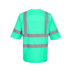 Chemise de sécurité haute visibilité pour les travailleurs routiers, certifiée ANSI/ISEA 107 Classe 2/3, bande réfléchissante, tissu respirant 100% polyester - Product Image 4