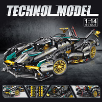 Ensemble de blocs de construction de supercar City Black Warrior V12, modèle de voiture de course simulée, en matériau ABS, design technologique innovant, échelle 1:14