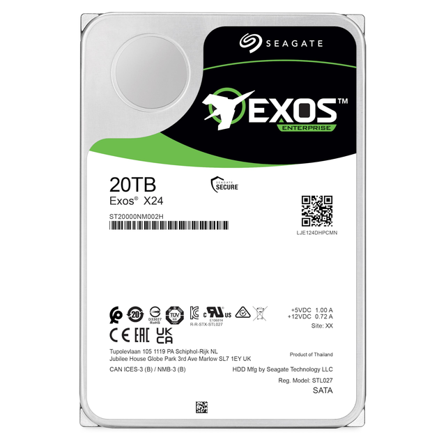 New Original Exos X20 20TB 3.5" Enterprise HDD 7200RPM 6Gb/s 256MB 512E/4KN ST20000NM002H Hard Drive High-Capacity Storage 2.4TB