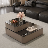Table basse de bureau moderne italienne table à thé extensible facile à nettoyer avec centre réglable unique et conception de stockage